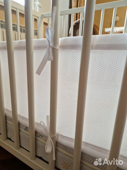 Детская кроватка IKEA +матрас + бортики