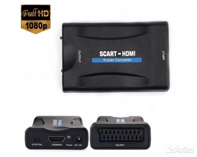 Конвертер c scart на hdmi c блоком питания