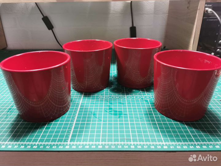 Кашпо для цветов керамическое, 4 штуки