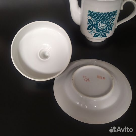 Чайник и масленка Дулево СССР