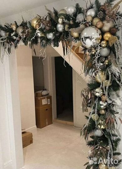 Новогоднее оформление загородного дома