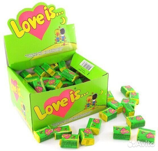 Жевательная резинка Love is Яблоко - Лимон