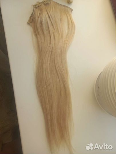 Волосы для наращивания 55см на заколках