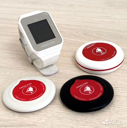 Кнопка вызова официанта Слим в ассортименте, часы