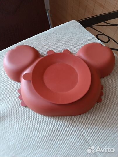 Силиконовая тарелка на присоске Краб