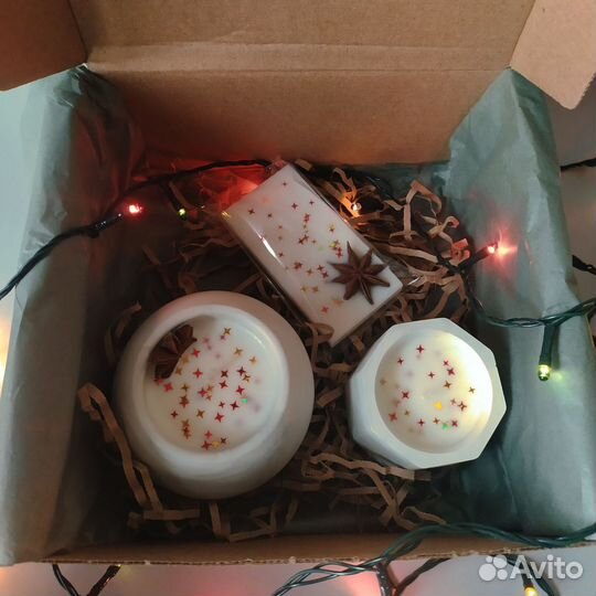 Подарочный набор ароматических свечей (Новый год)