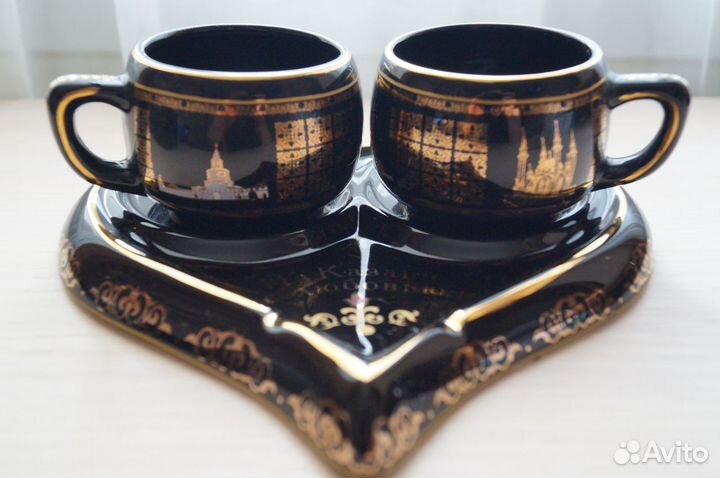Кофейный набор-сувенир блюдце с пепельницей. новый