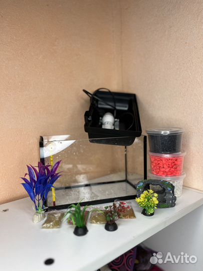 Аквариум 5л комплект с кормом и декорациями