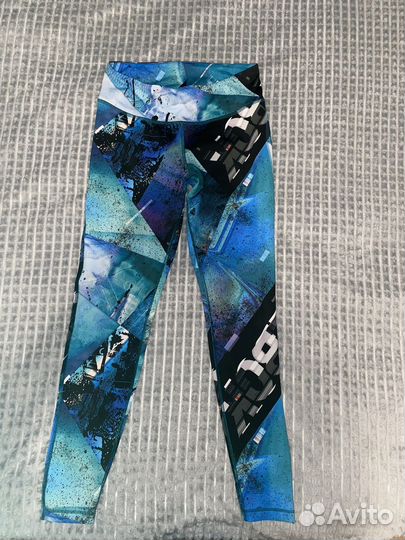 Синие леггинсы с узором Reebok, оригинал