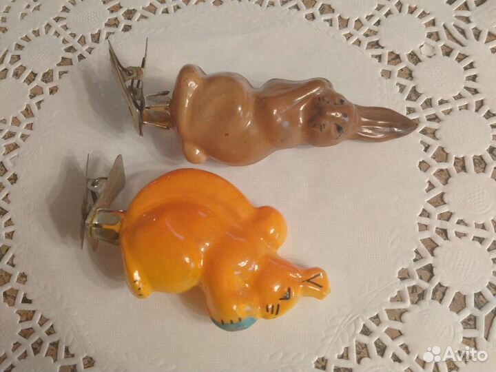 Елочные игрушки. Зайчик и Белочка