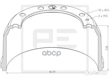 266.584-00A торм.барабан 419x180/192 H238 d2
