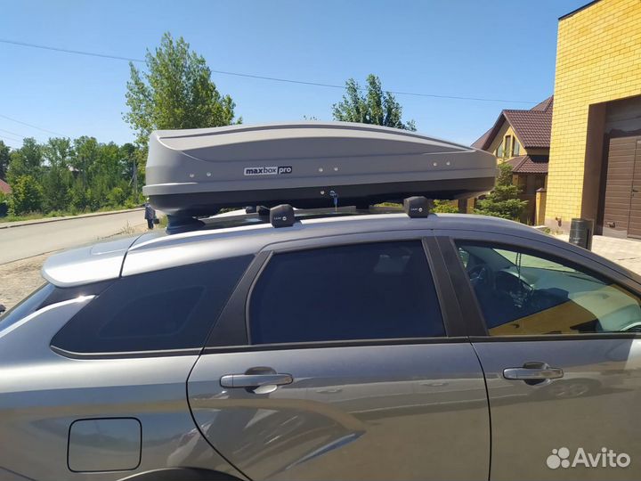 Автобокс бокс на LADA Vesta SW 460л серый 2-сторон