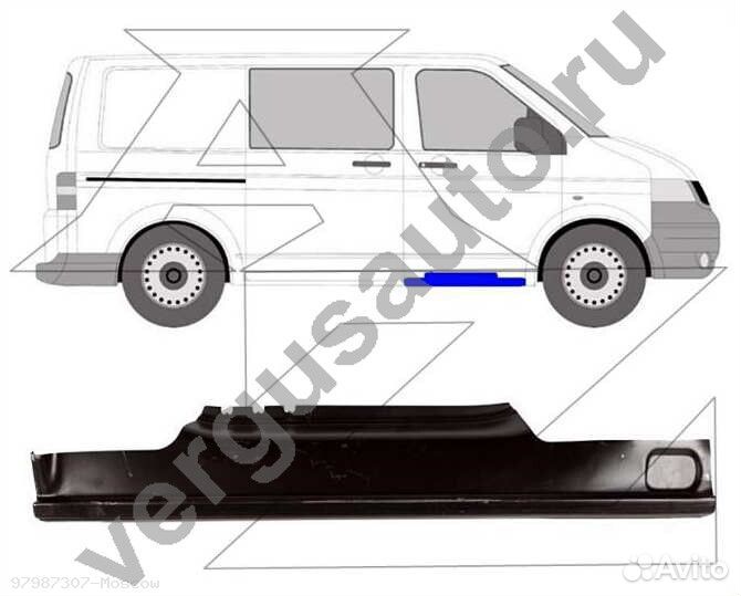 Порог правый Volkswagen Transporter T5 (Polcar)