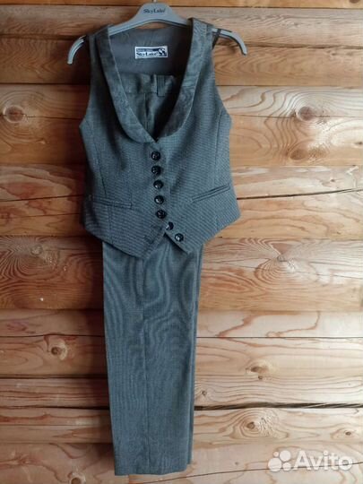 Школьные жилет+брюки для девочки 134