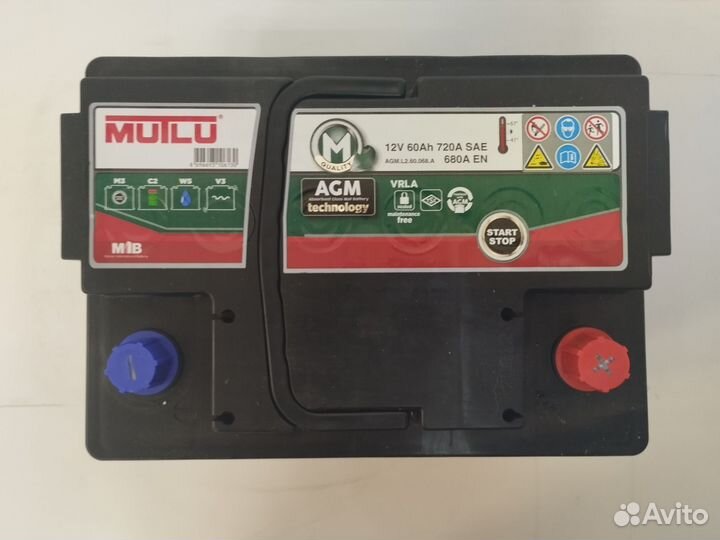 Mutlu AGM 60Ач 680А. Магазин акб 159