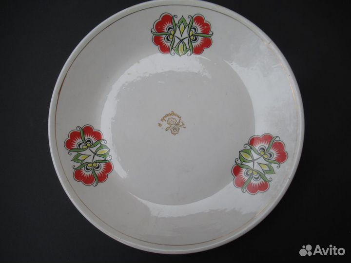 Редкое большое блюдо «С праздником» пфз СССР