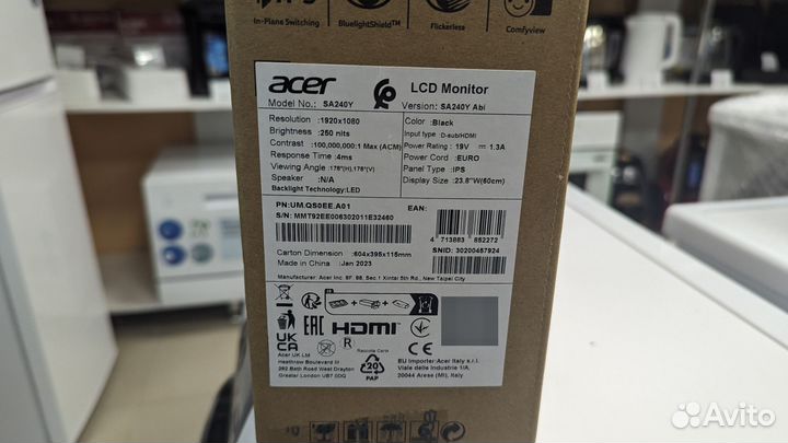 Новый монитор Acer 24 дюйма 75 герц