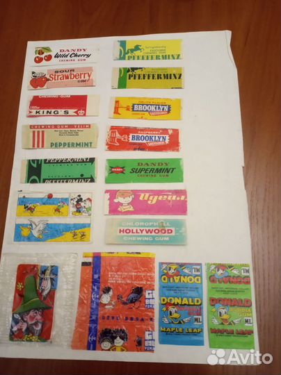 Этикетки и вкладыши от жвачки