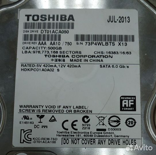 Контроллер HDD Toshiba 220 0A90377 01