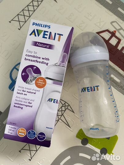 Бутылочка philips avent natural 6+ новая