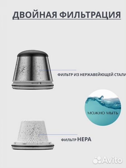 Ручной портативный пылесос для авто/дома