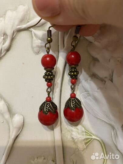 Серьги коралловые