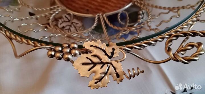 Ваза для фруктов на ножке стекло