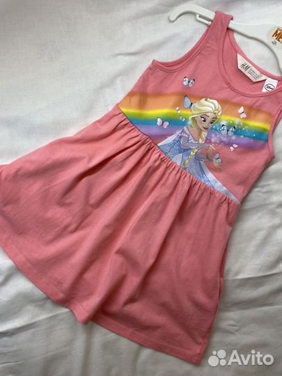 Розовое платье для девочки 2-4 лет от H&M