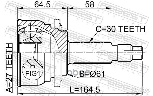 0110-083 ШРУС наружный к-кт 27x61x30 Toyota RA