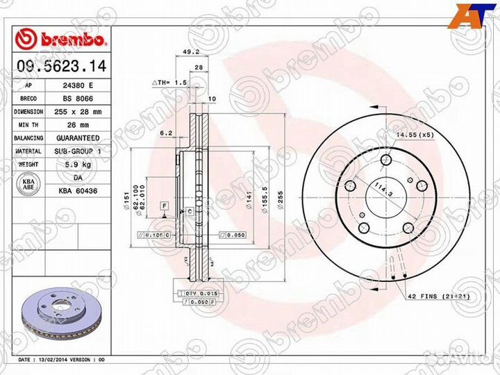 Диск тормозной перед toyota camry gracia/ipsum/gai