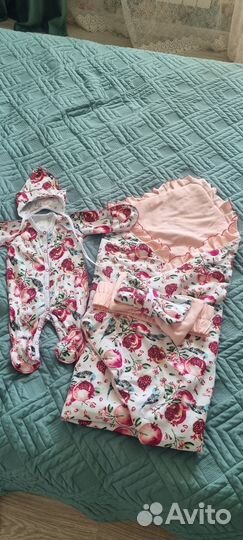 Комплект на выписку для девочки лето новый