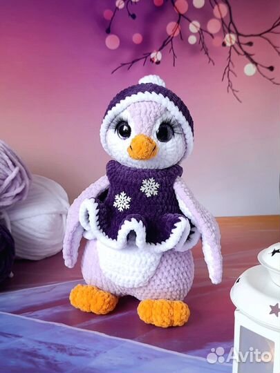 Пингвин вязаный крючком мягкая игрушка ручн.работы