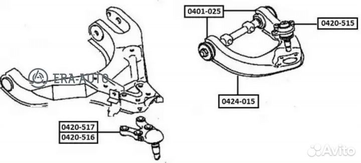 Asva 0420-515 Опора шаровая верхняя