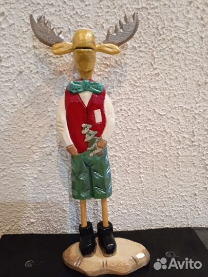 Лось Новогодний, деревянный