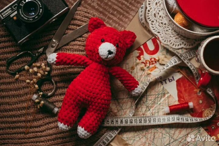 Игрушка лисенок, вязаная лиса