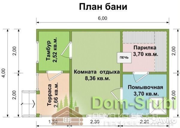 Андреаполь. Хорошая надёжная Баня из бруса Б-7 4х6
