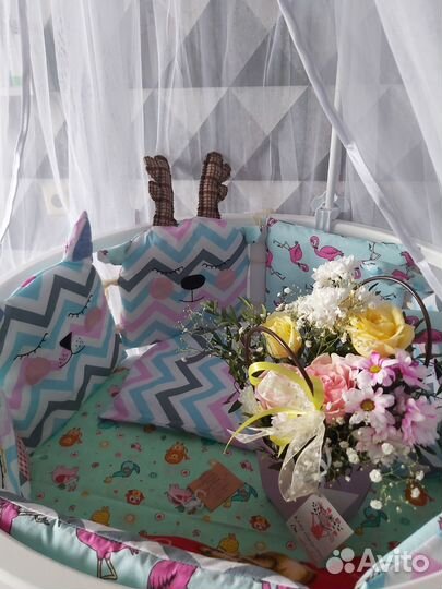 Детская кроватка трансформер круглая