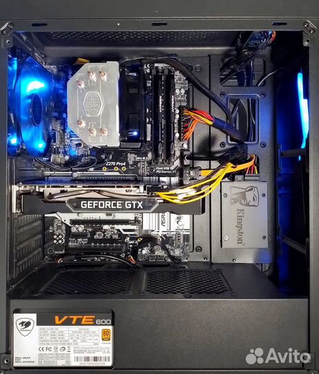 Игровой пк I7 7700K/16GB/GTX1660 Ti/SSD+HDD