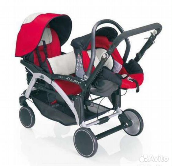 Коляска и автолюлька для двойни или погодок CAM tw