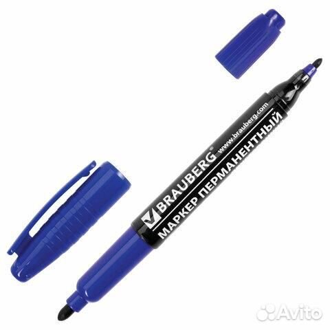 Маркер перманентный (нестираемый) brauberg двусто