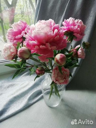 Букет пионов из полимерной глины