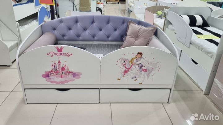 Детская кроватка/мягкая спинка/софа