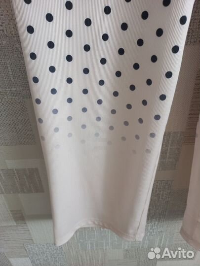 Летний женский костюм белый в горошек