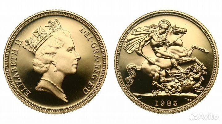 Великобритания 1 соверен 1985 золото пруф очень ре