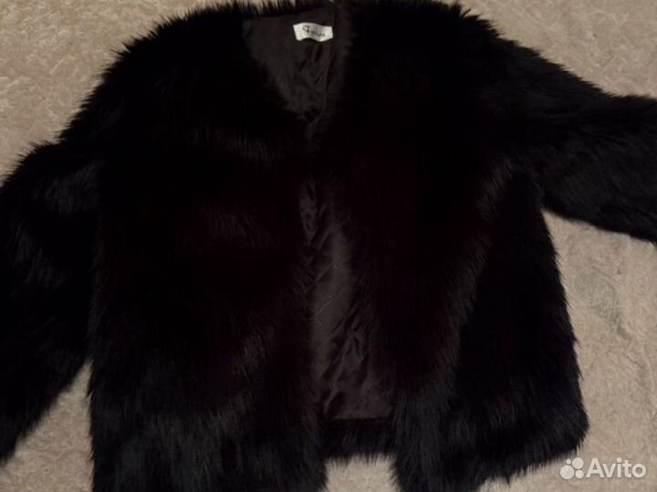 Шуба / шубка искусственный мех черная