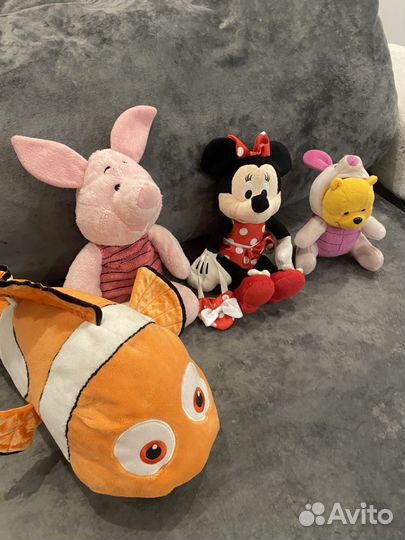 Мягкие игрушки disney, микки маус,немо,винни пух