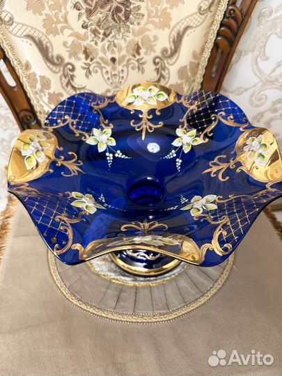 Фруктовница на ножке богема