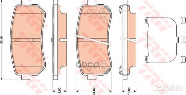 Колодки тормозные задние, +противоскрипные плас