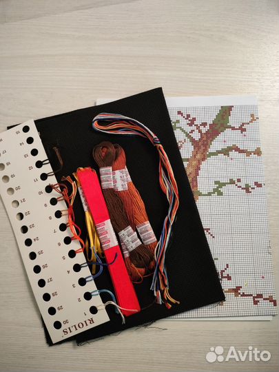 Набор для вышивания крестом и лентами