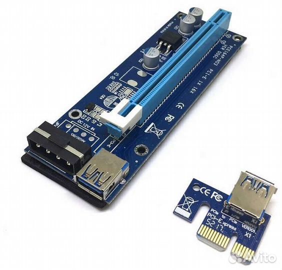 USB Riser card PCI-E x1 Male to PCI-E x16 4Pin